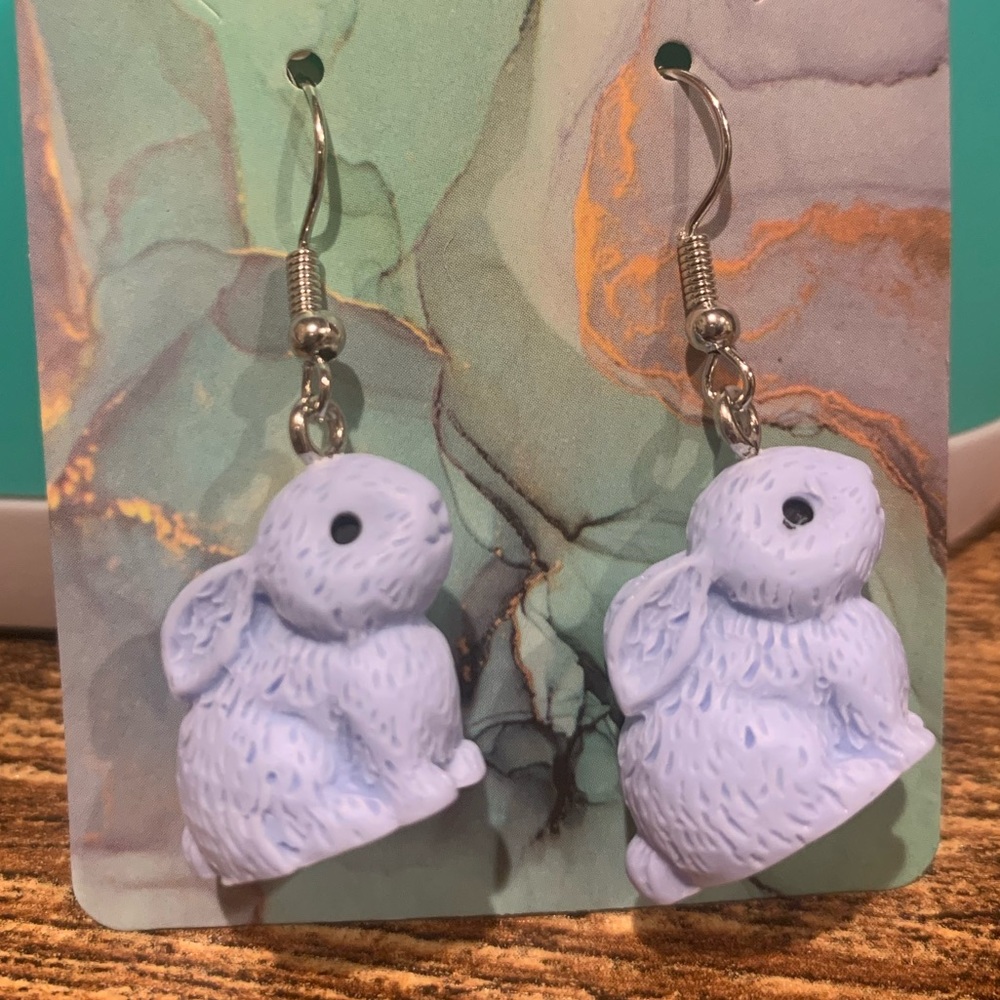 Blue Bunny Earrings